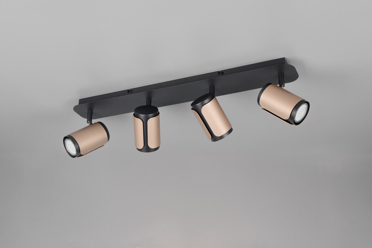 Plafoniera Gillan, TRIO, 60x12x16 cm, 10W, 4x GU10, metal, bronz - imagine 5